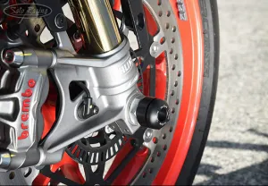 APRILIA RSV4 ('09- )/ Tuono V4 R ('12- ) FRONT AXLE SLIDERS Sturzpads Sato Racing