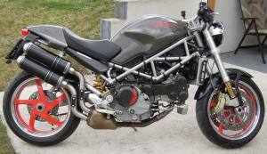 Fresco Schalldämpfer rund / hochgelegt ohne Auslassrohr Ducati Monster S2R S4R S4RS